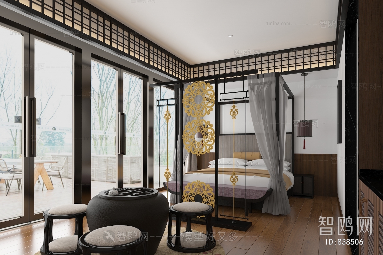 New Chinese Style Bedroom