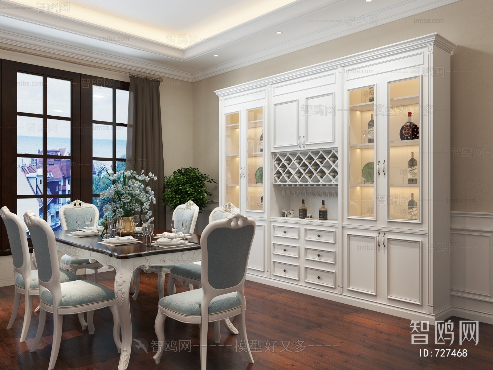 Simple European Style Dining Room