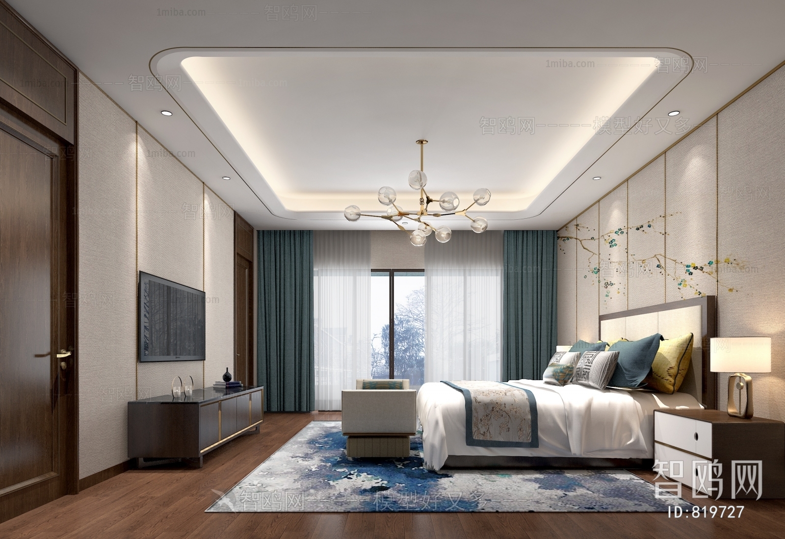 New Chinese Style Bedroom