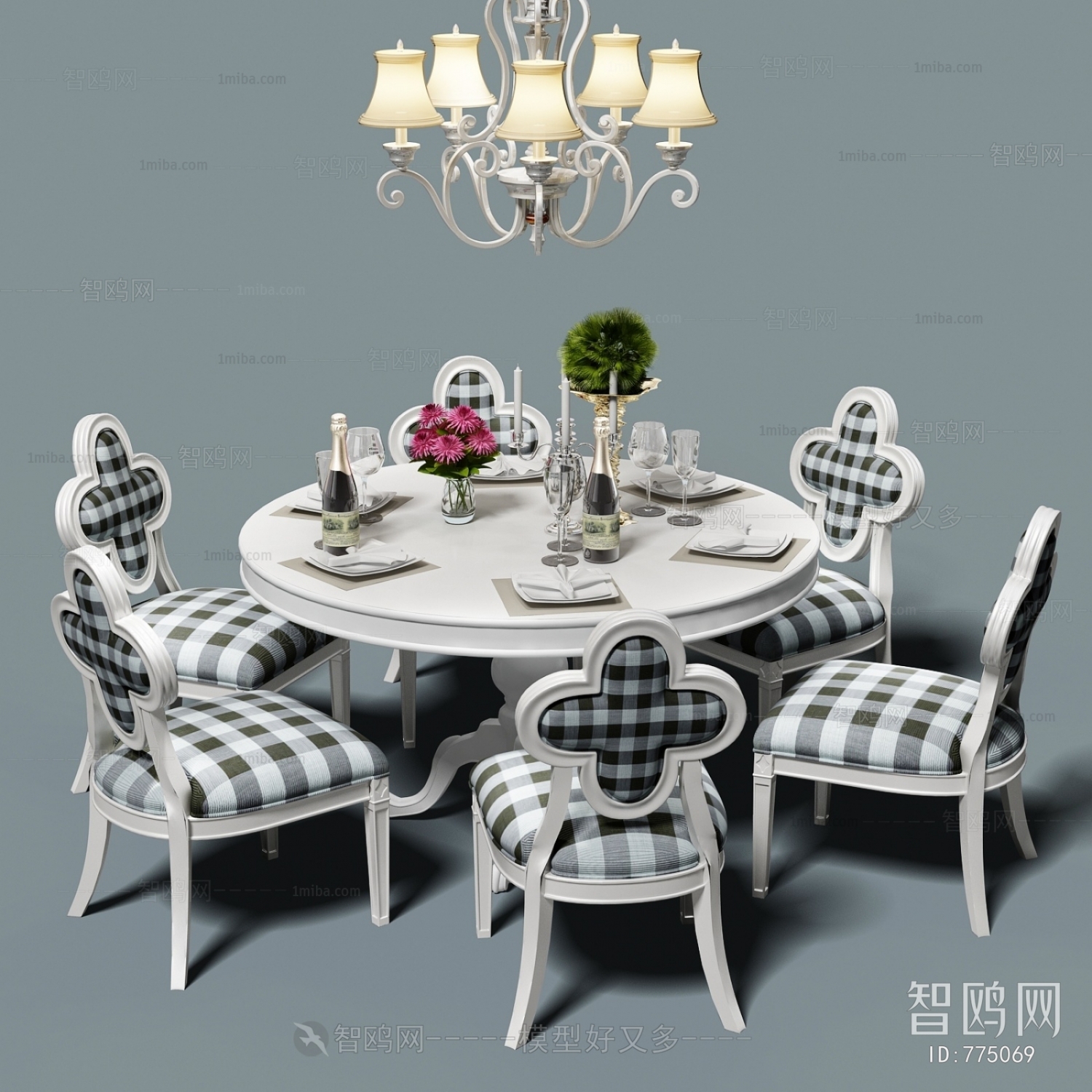 Simple European Style Dining Table And Chairs