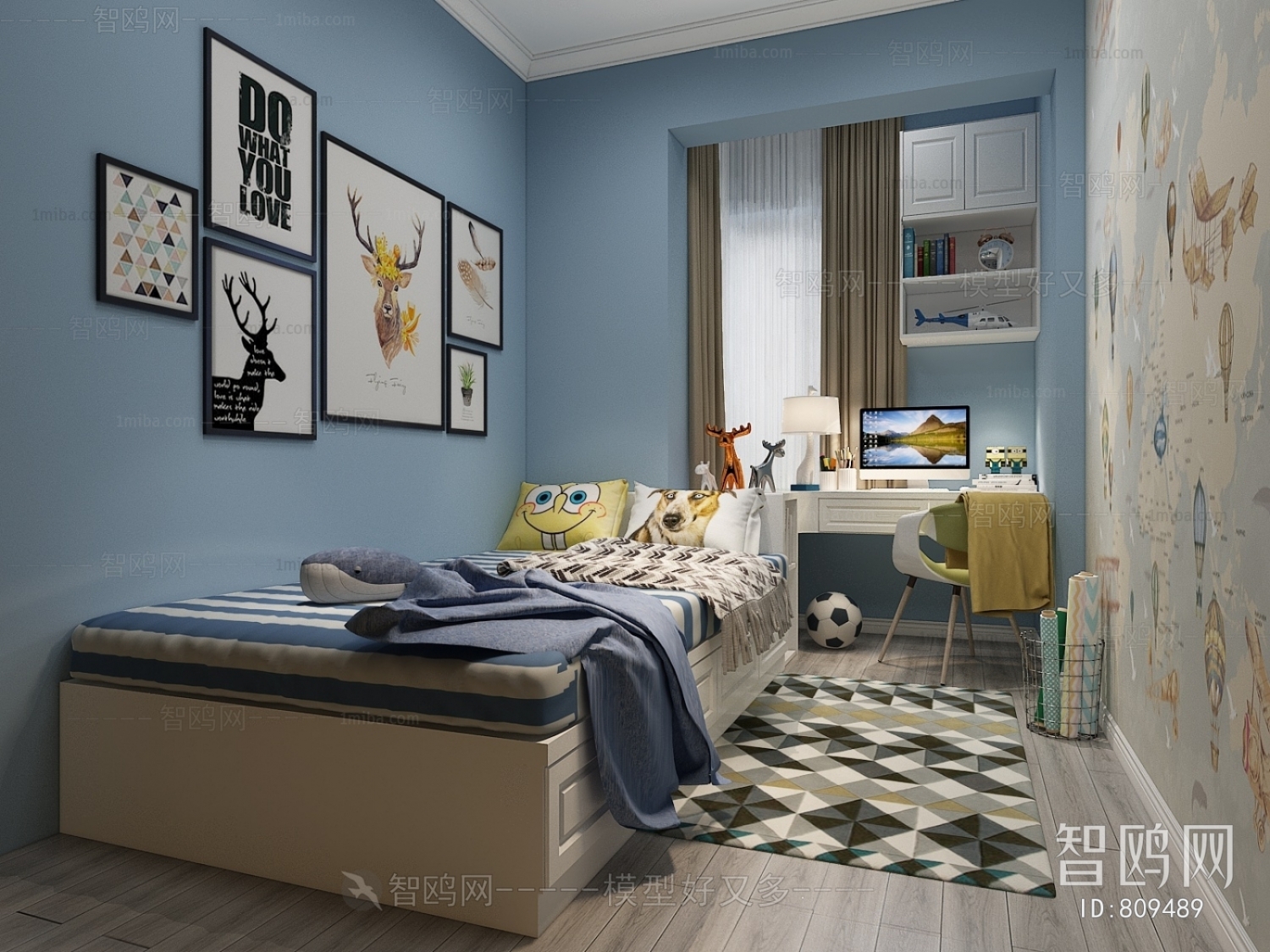 Nordic Style Boy's Room And Son's Room