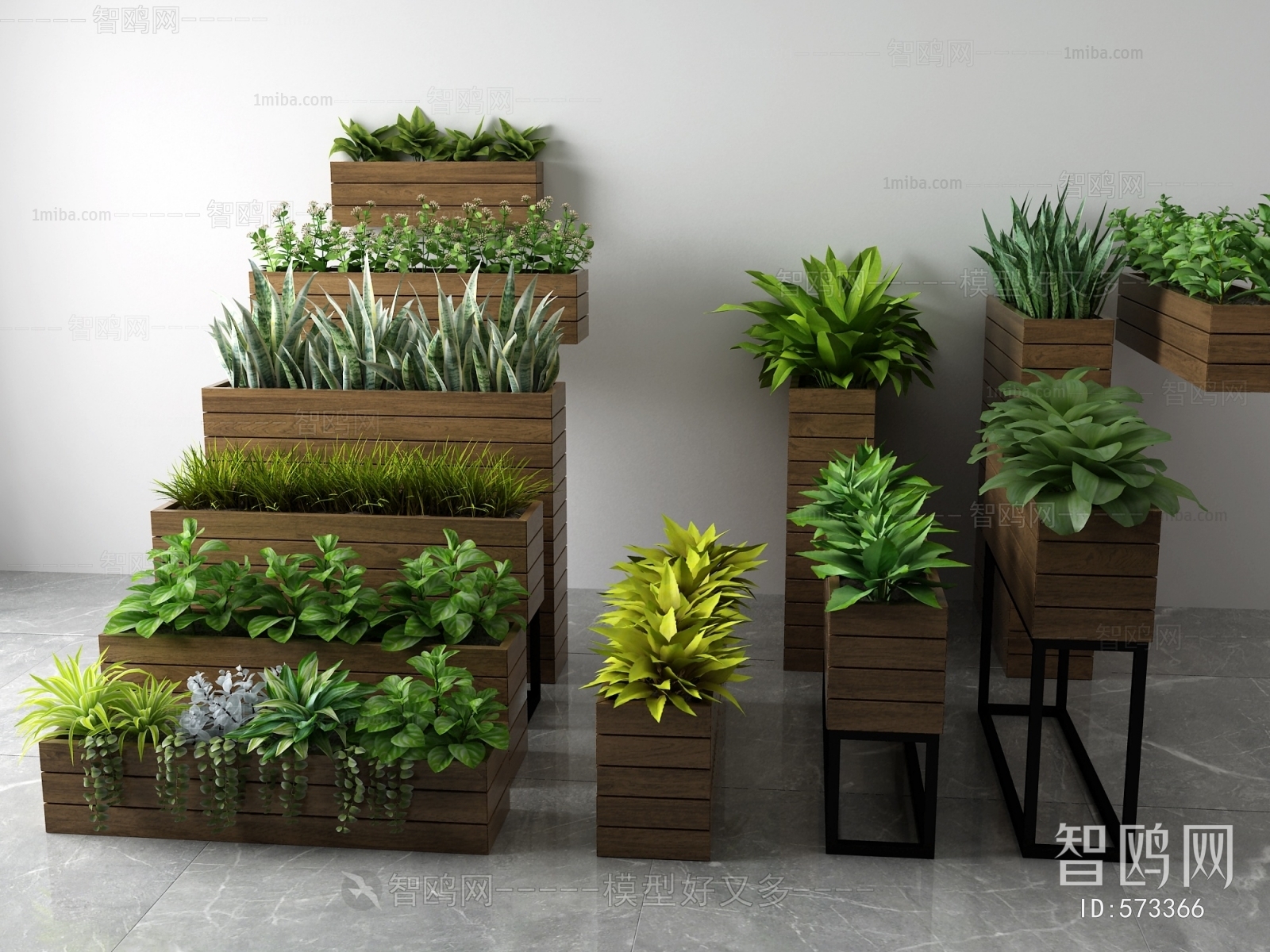 Modern Potted Green Plant