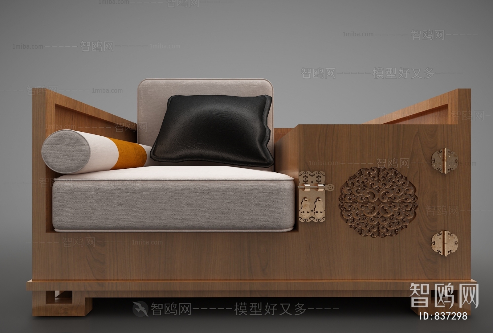 New Chinese Style Single Sofa