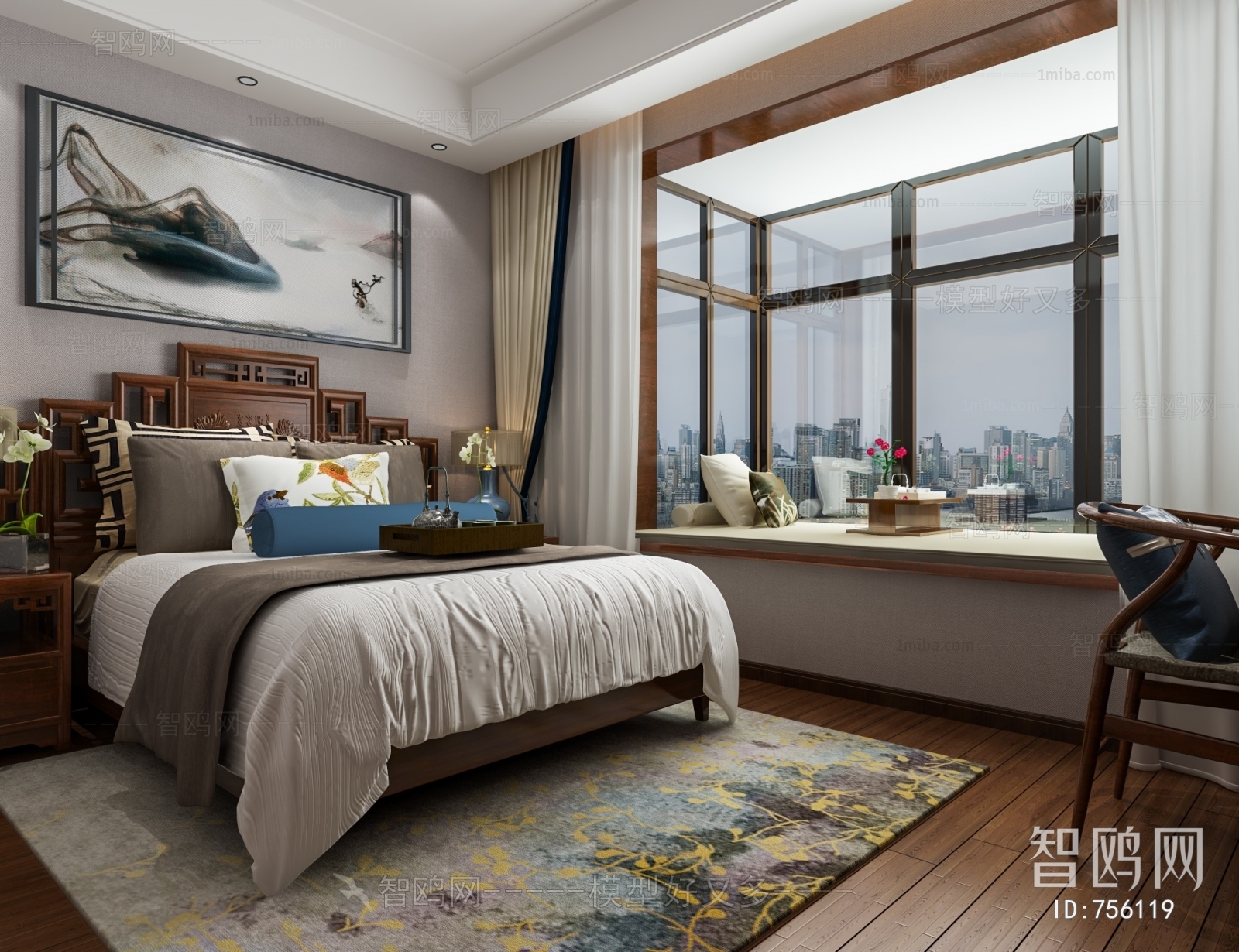 New Chinese Style Bedroom