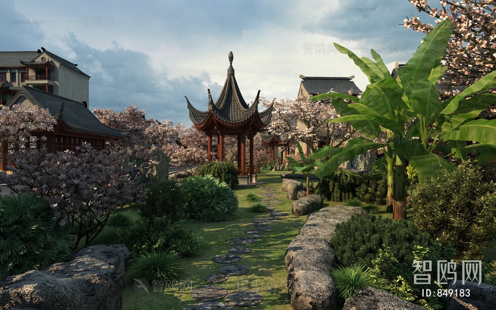 New Chinese Style Garden Landscape