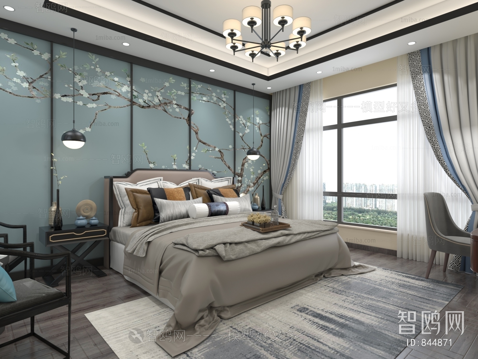 New Chinese Style Bedroom