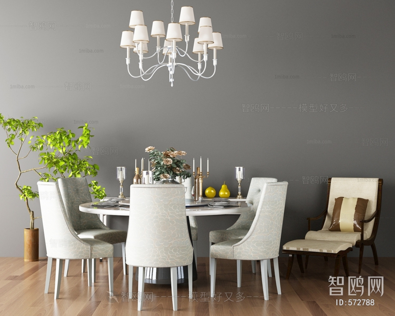 Simple European Style Dining Table And Chairs