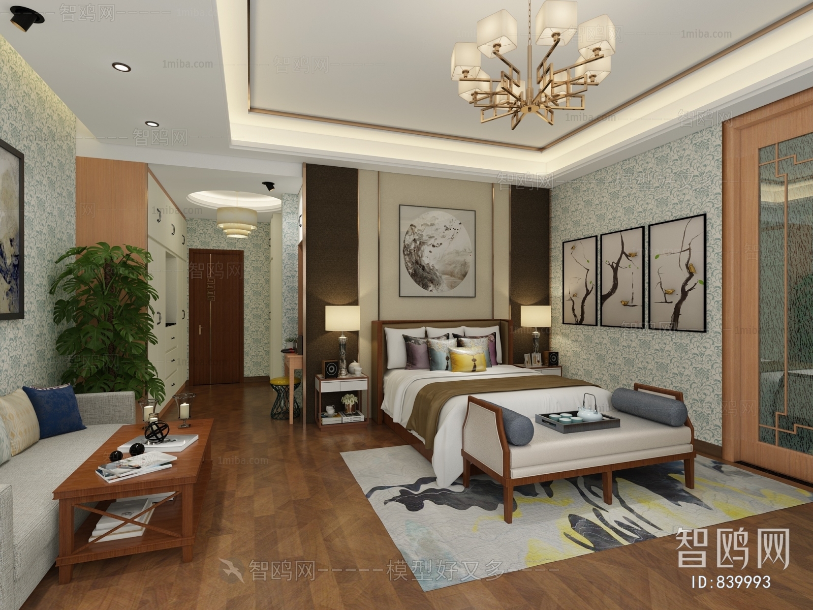 New Chinese Style Bedroom