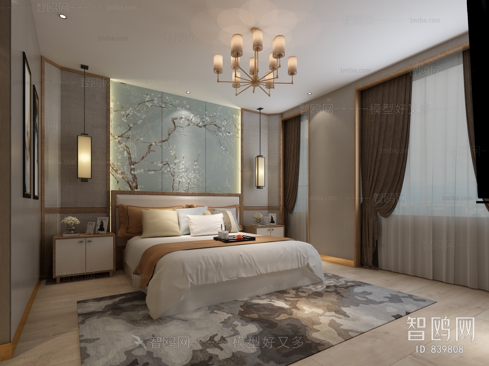 New Chinese Style Bedroom