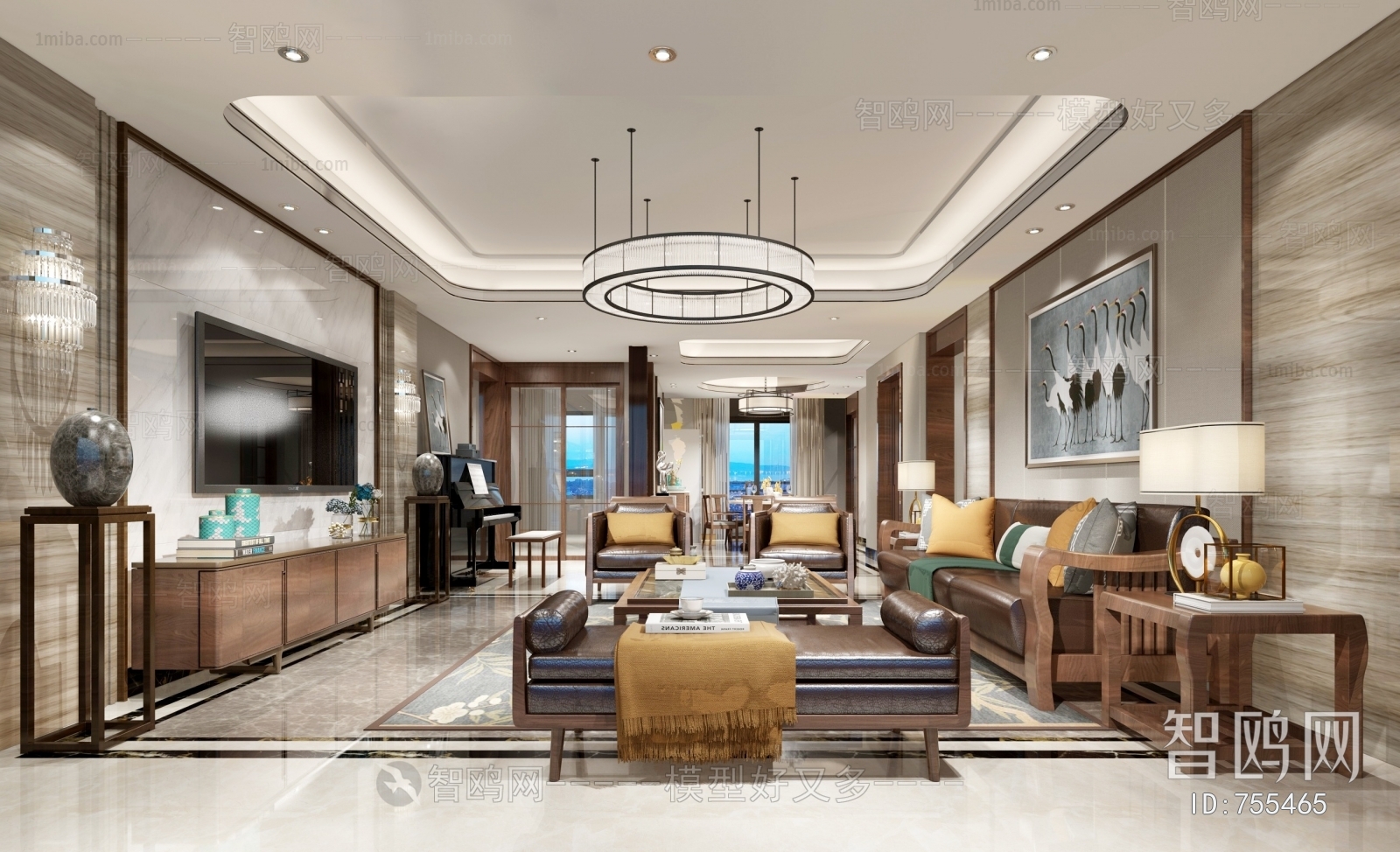 New Chinese Style A Living Room