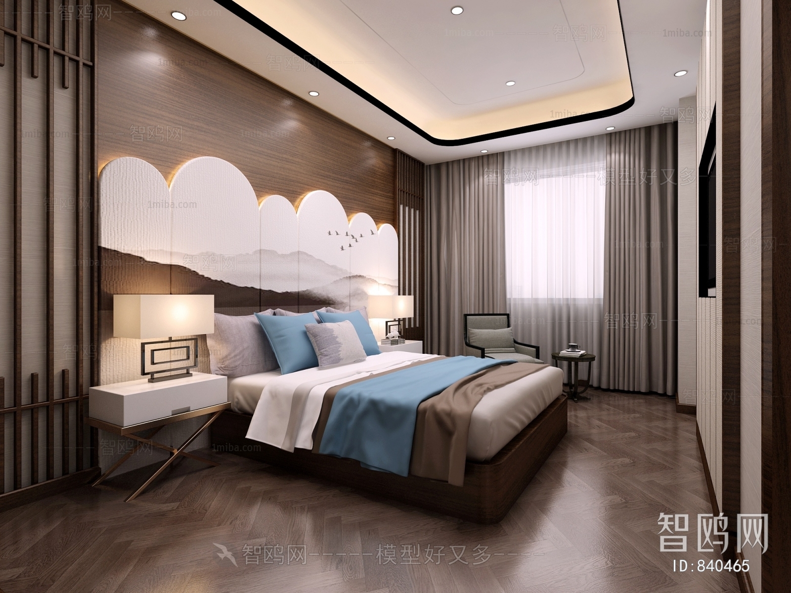 New Chinese Style Bedroom