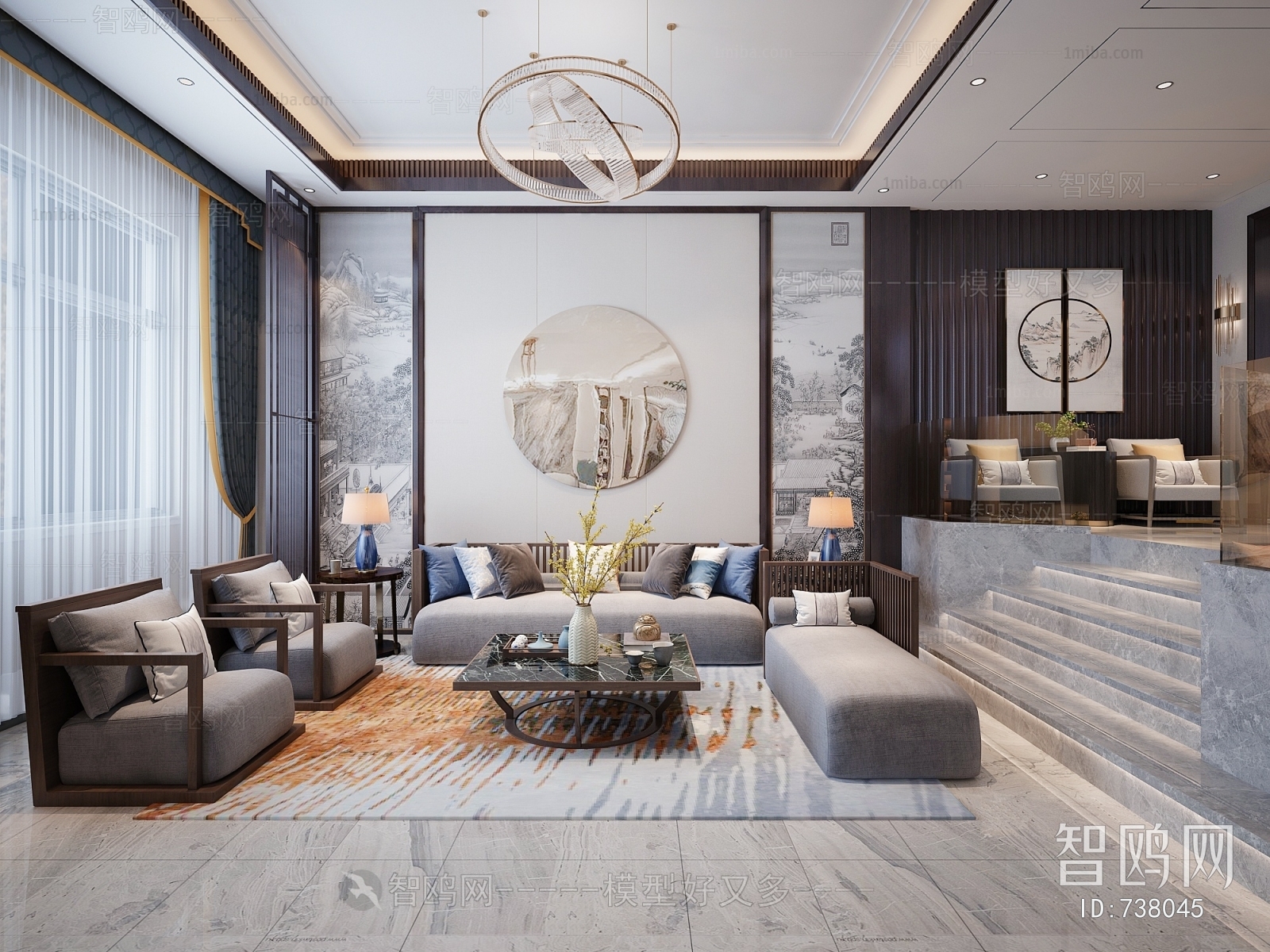 New Chinese Style A Living Room