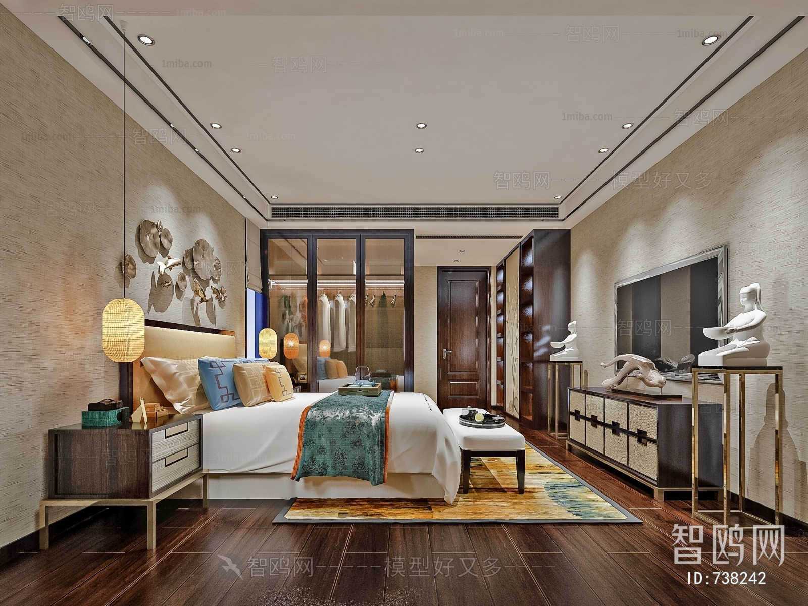 New Chinese Style Bedroom