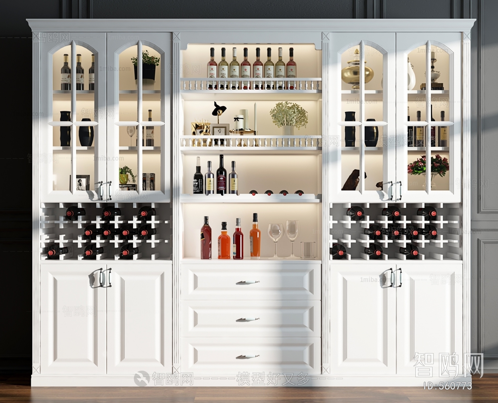 Simple European Style Wine Cabinet