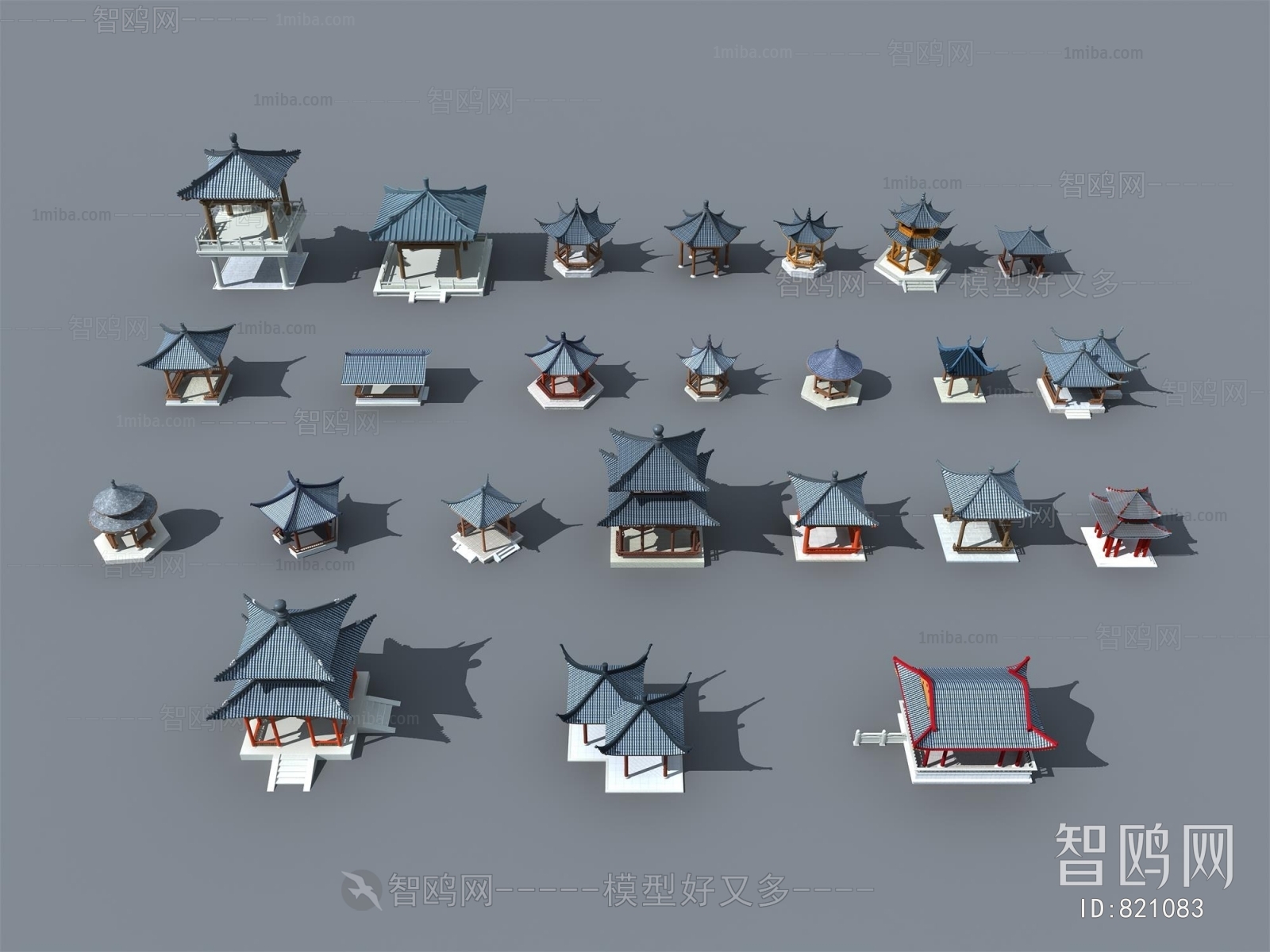 New Chinese Style Ancient Architectural Buildings