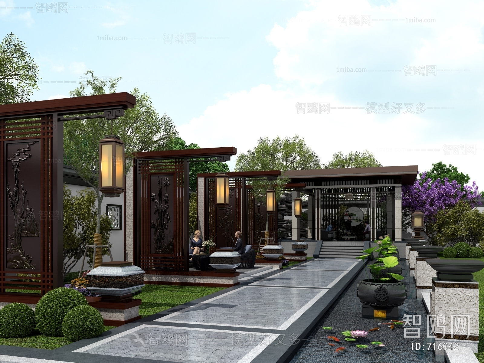 New Chinese Style Courtyard/landscape