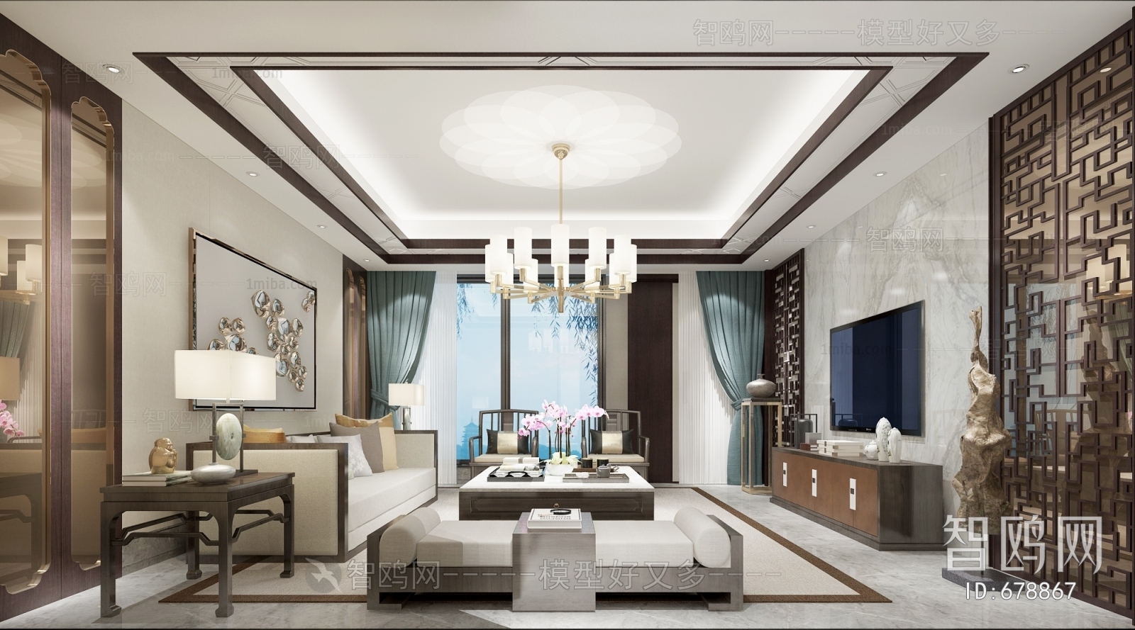 New Chinese Style A Living Room