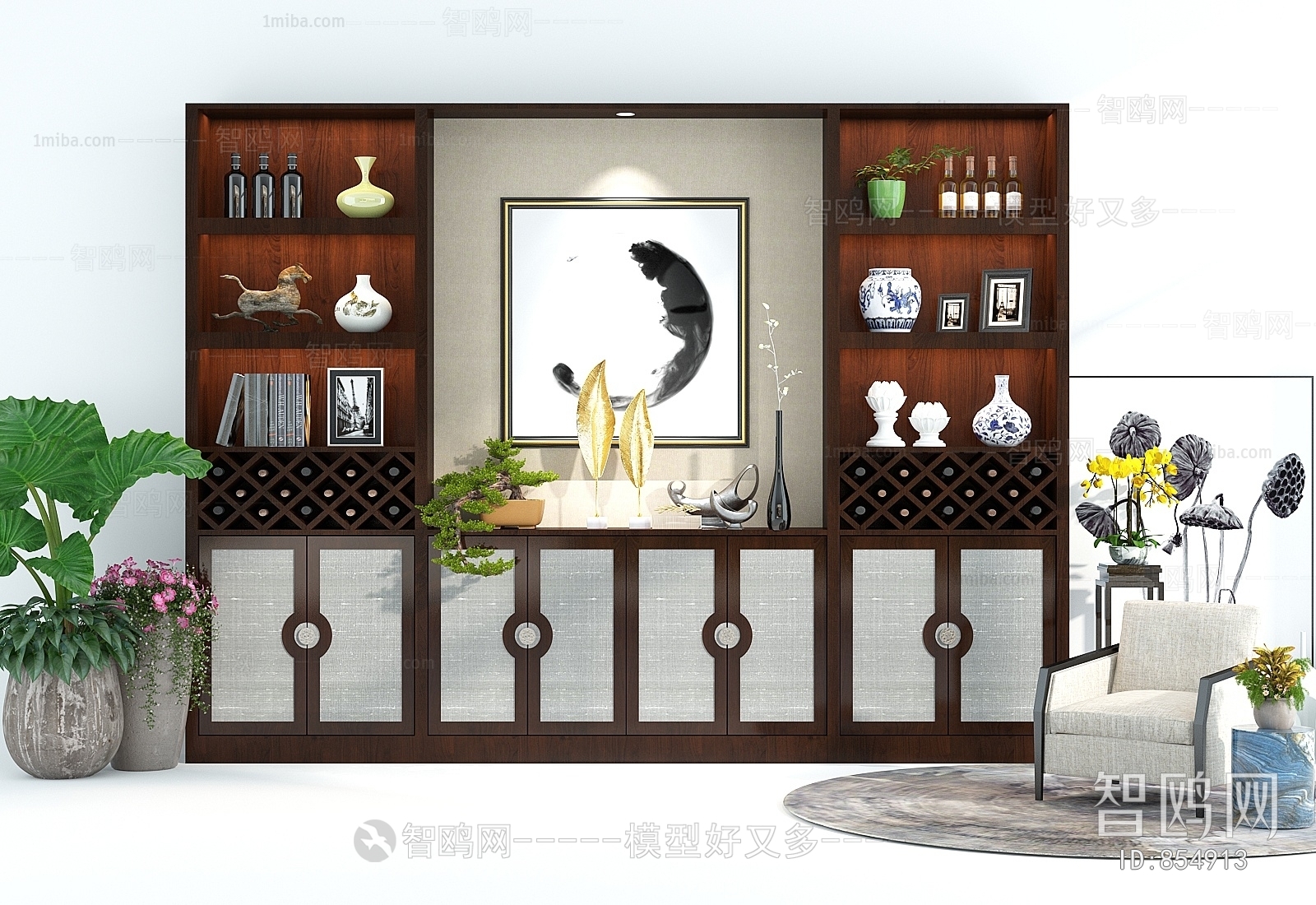 New Chinese Style Decorative Cabinet