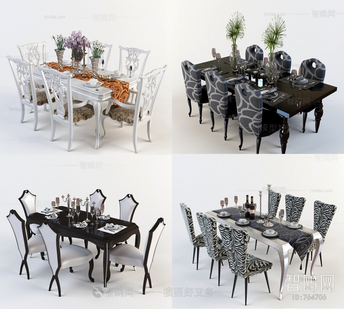 European Style Dining Table And Chairs