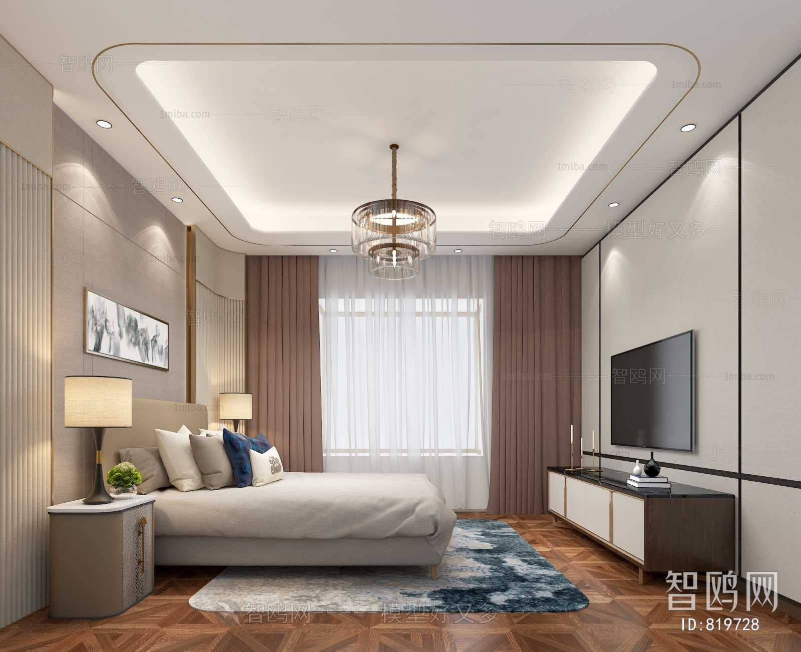 New Chinese Style Bedroom