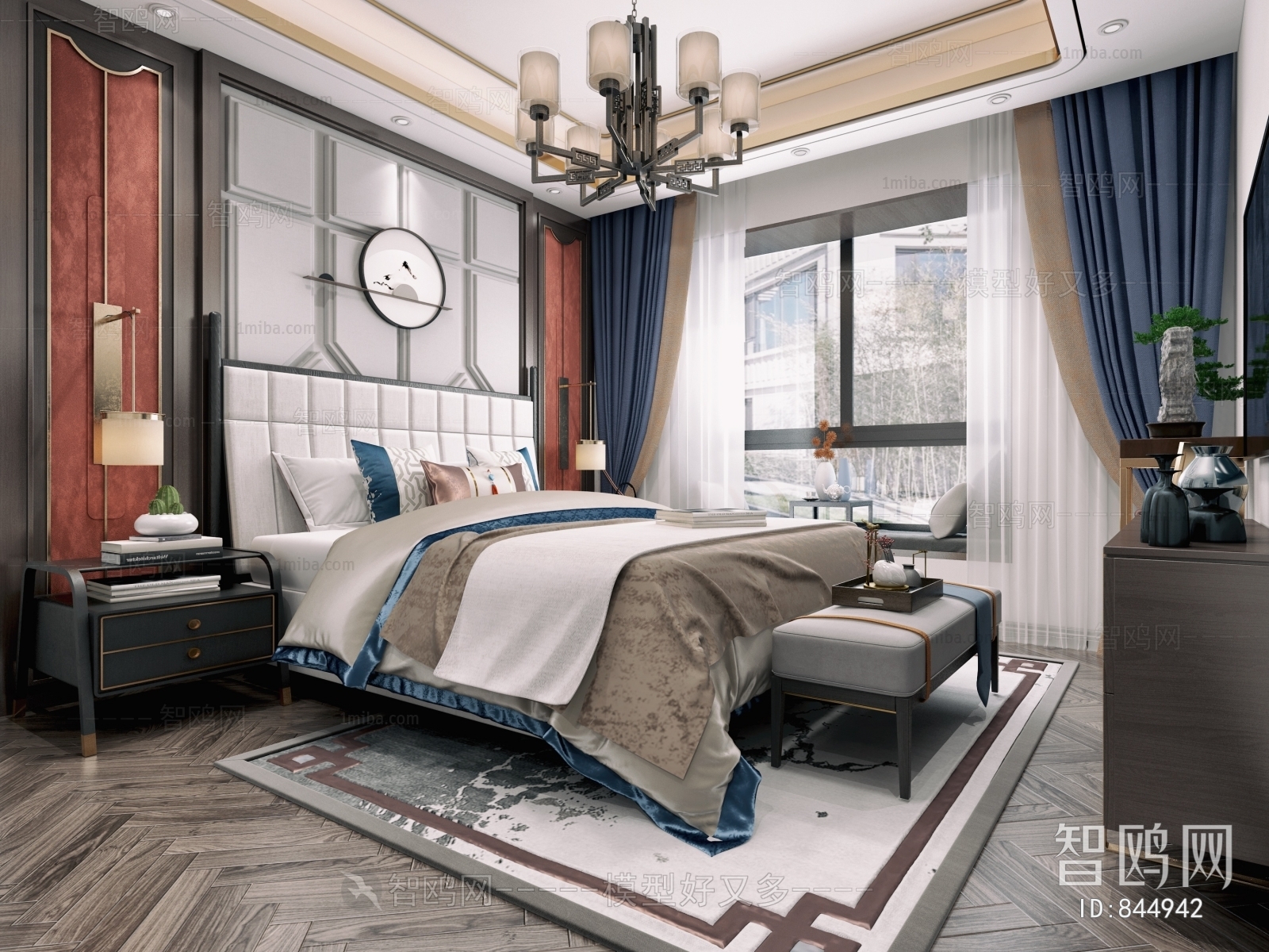 New Chinese Style Bedroom