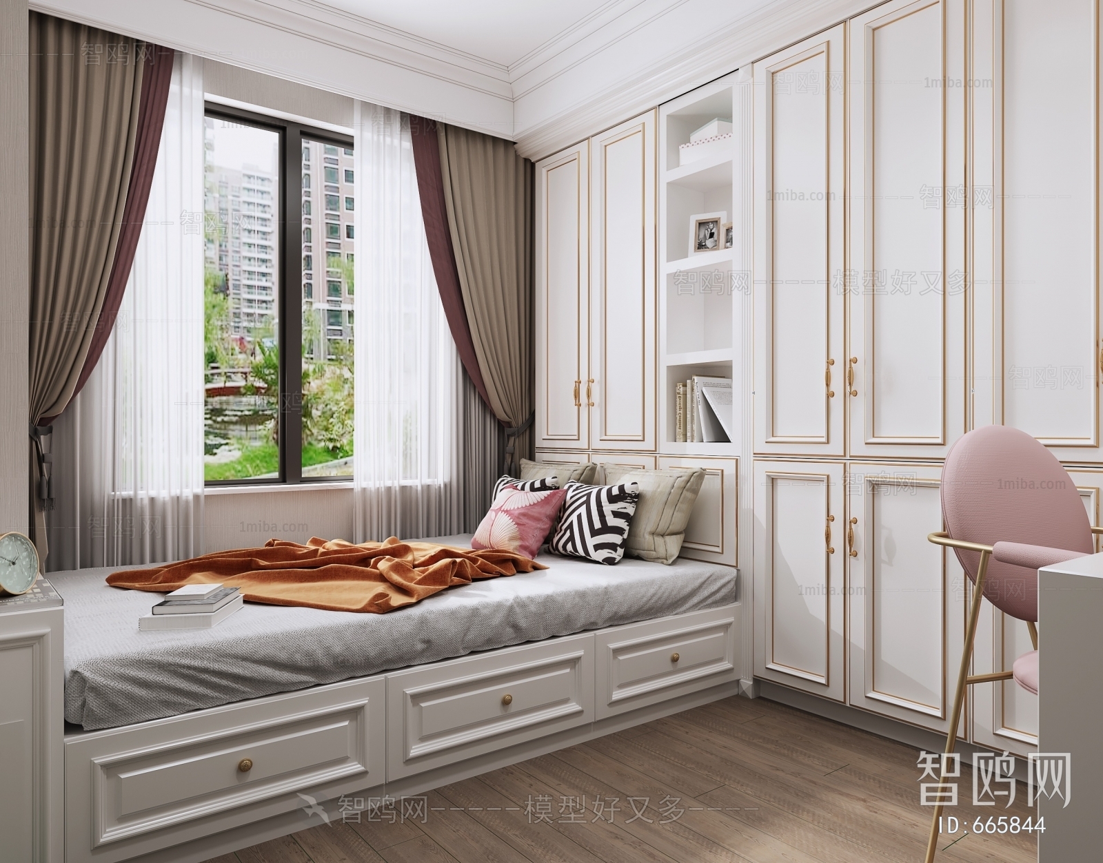 Simple European Style Bedroom