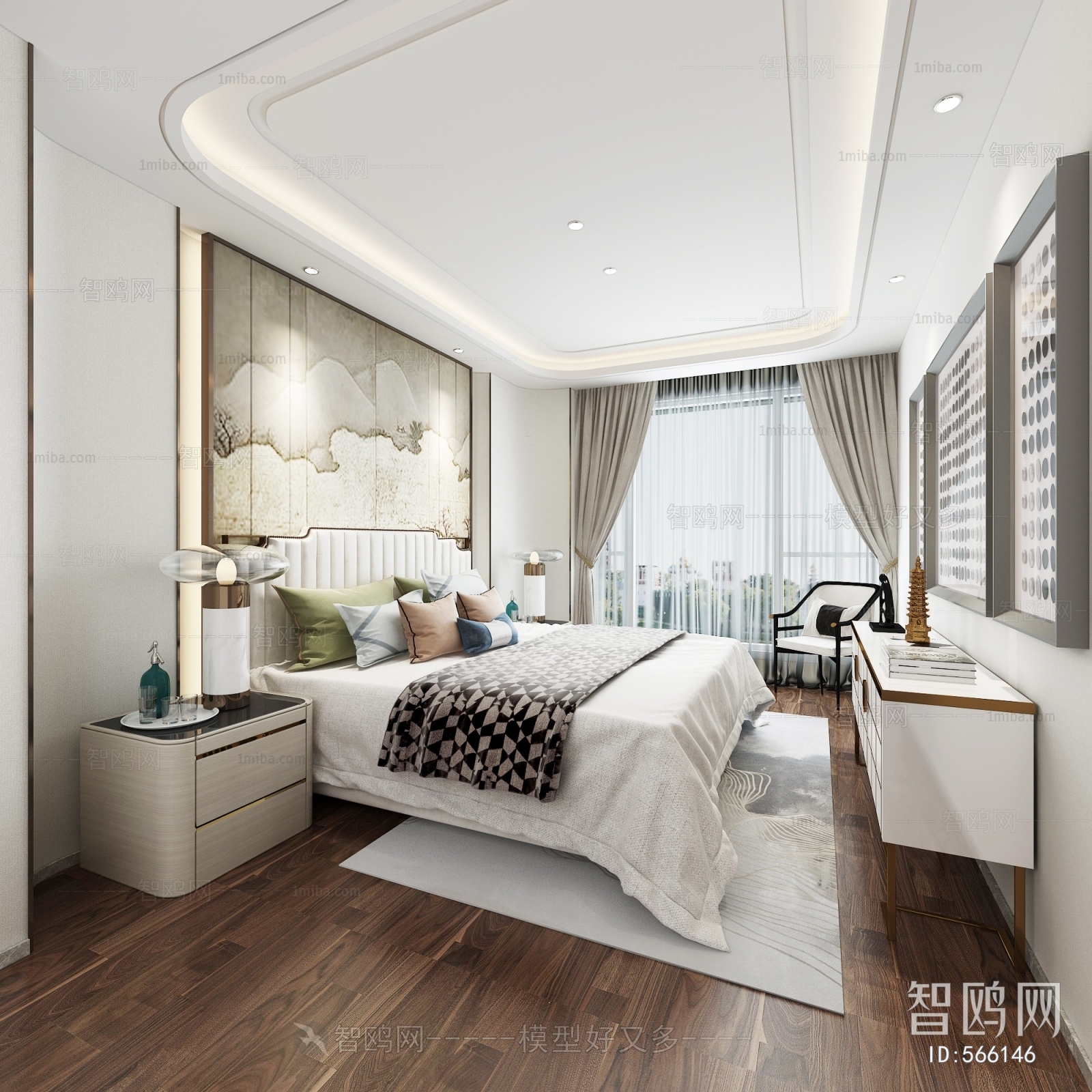 New Chinese Style Bedroom