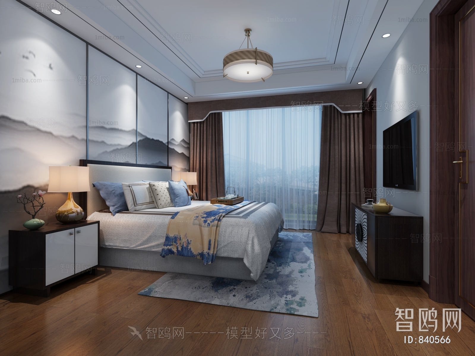 New Chinese Style Bedroom