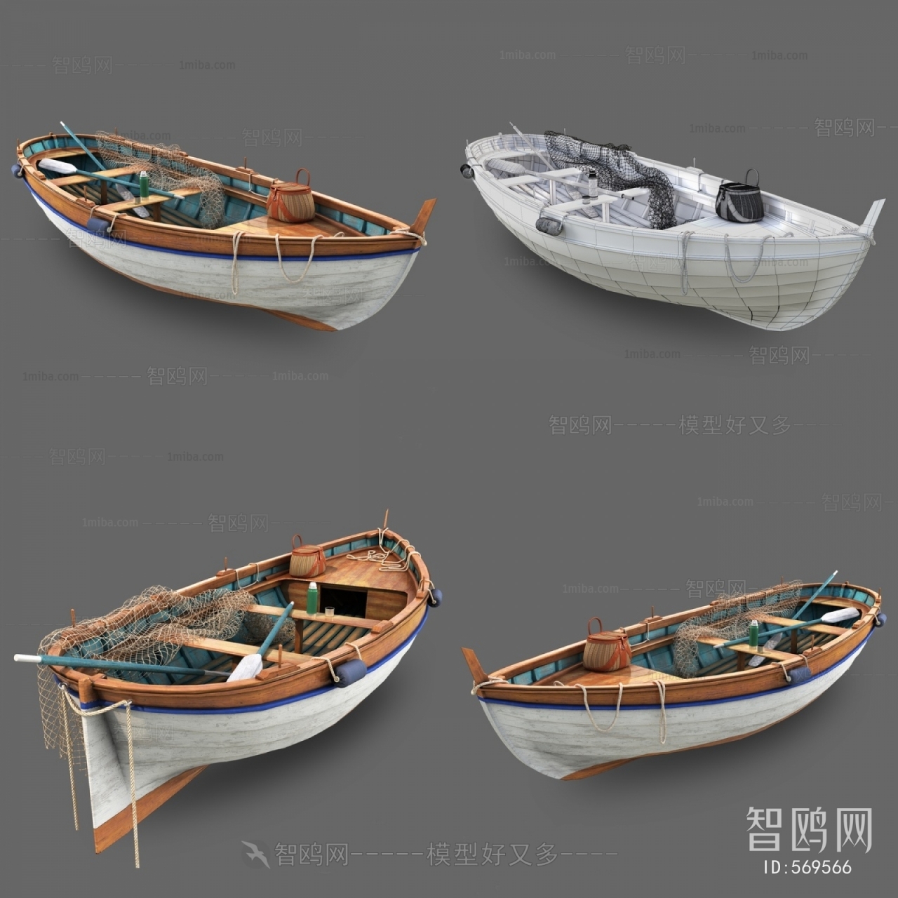 现代实木渔船