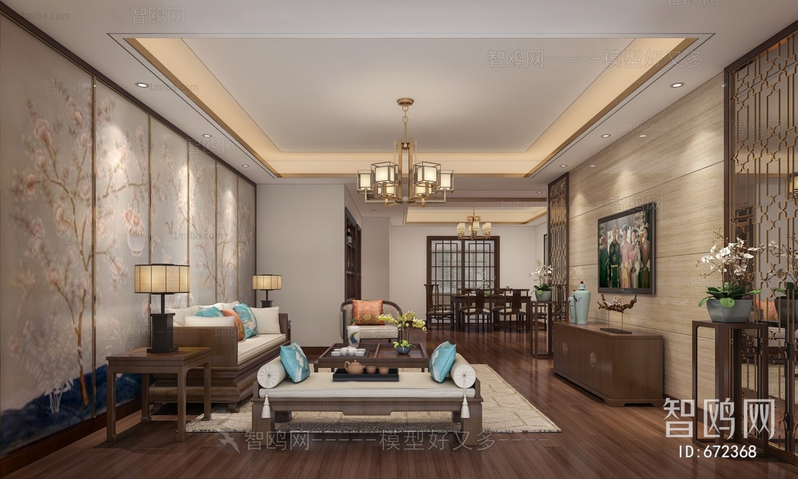 New Chinese Style A Living Room