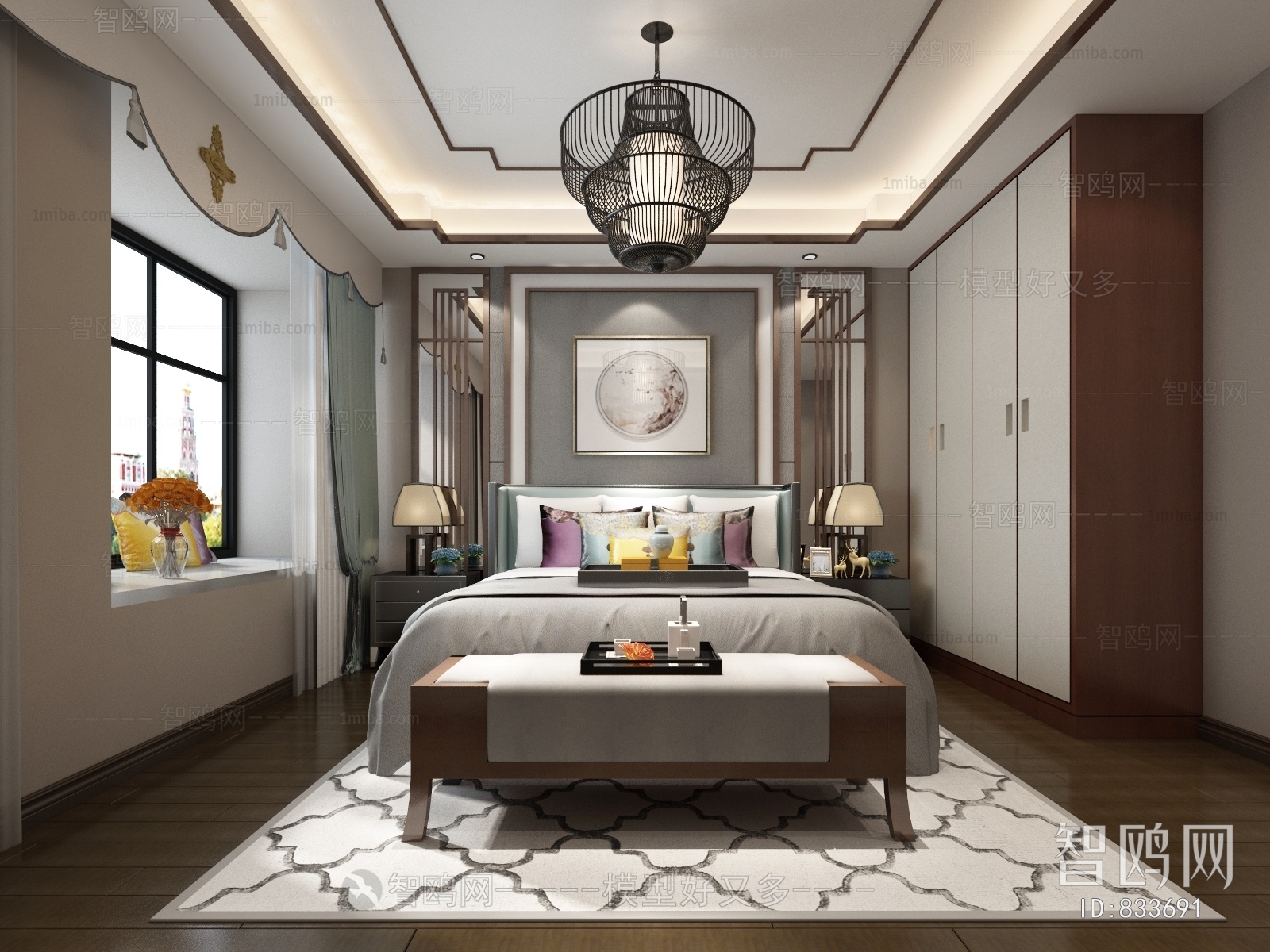 New Chinese Style Bedroom