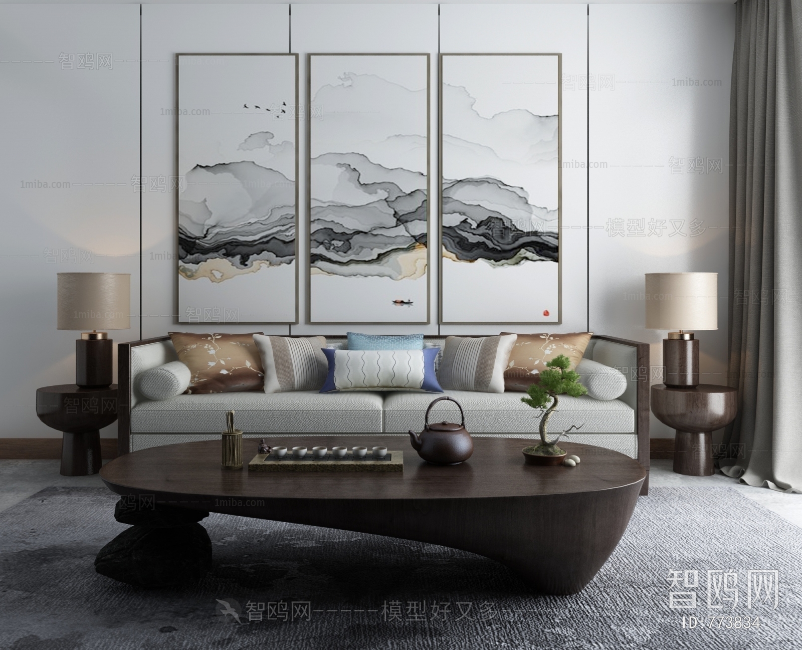 New Chinese Style Sofa Combination