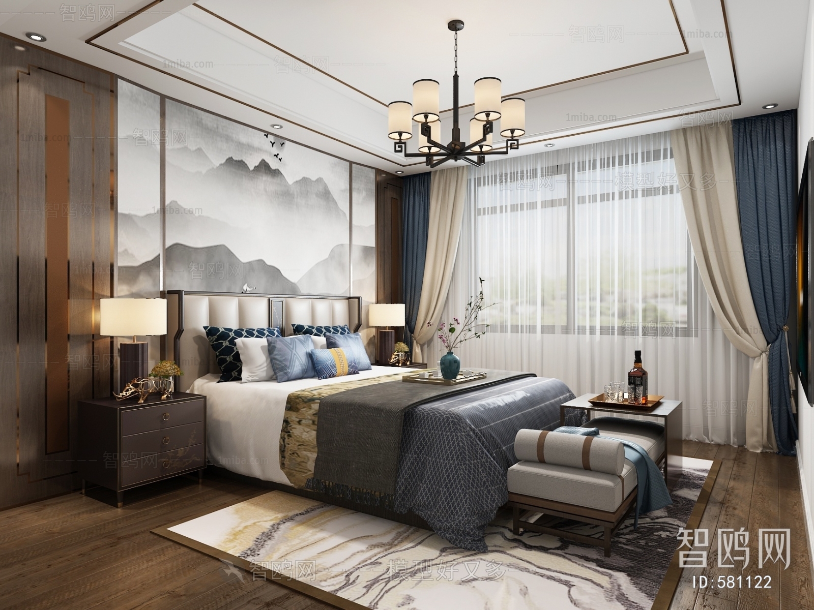 New Chinese Style Bedroom