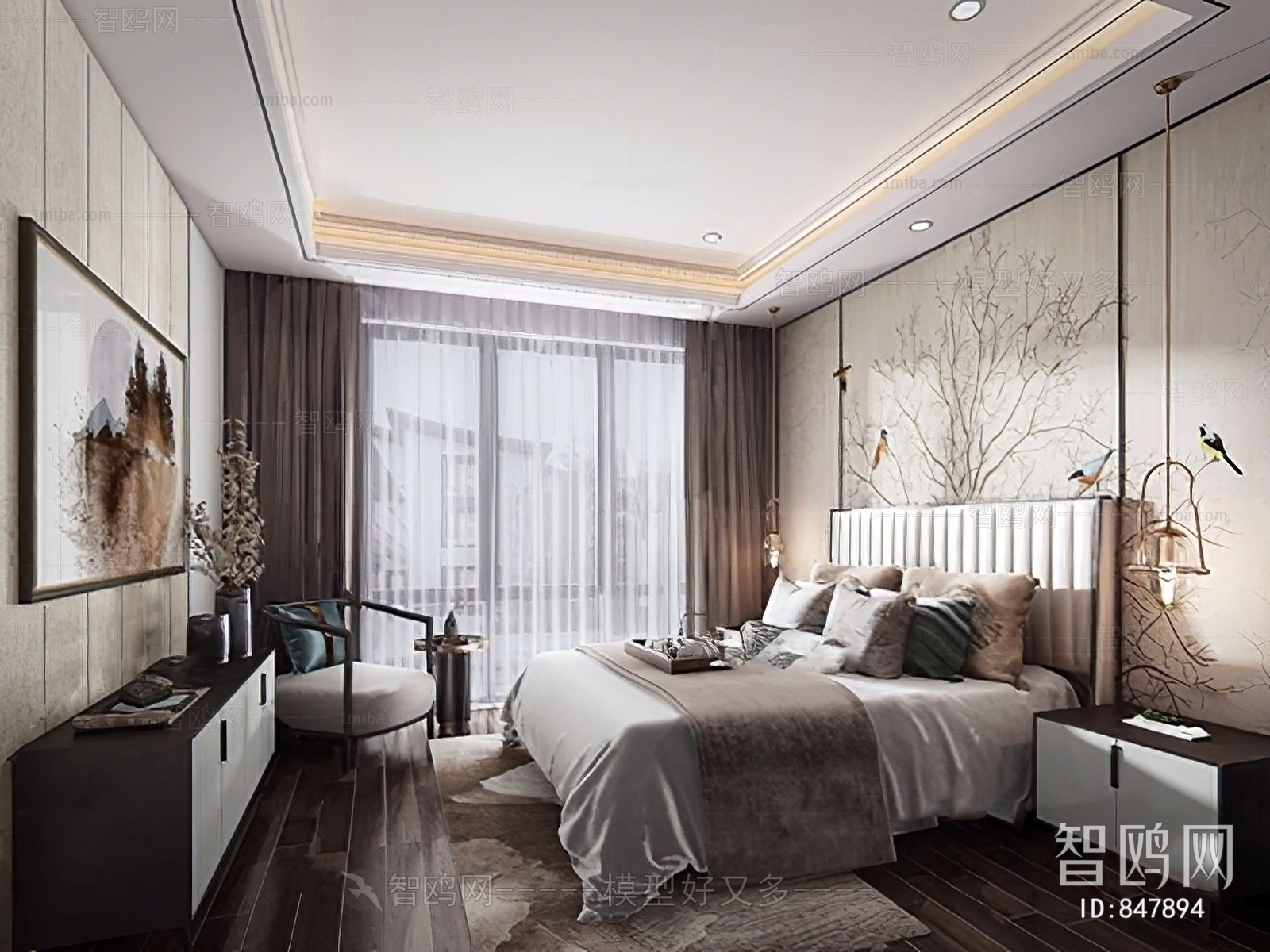 New Chinese Style Bedroom