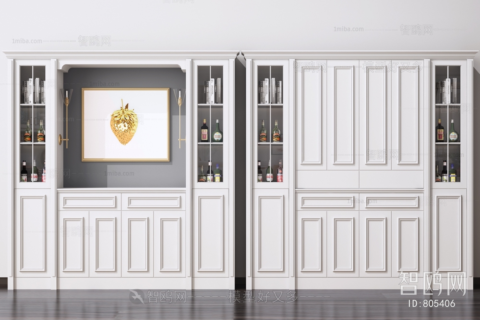 Simple European Style Wine Cabinet