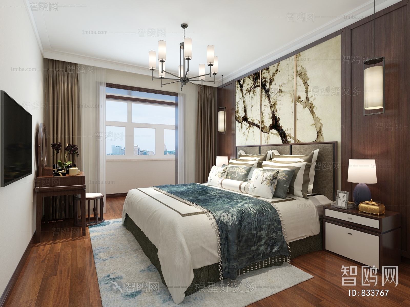 New Chinese Style Bedroom