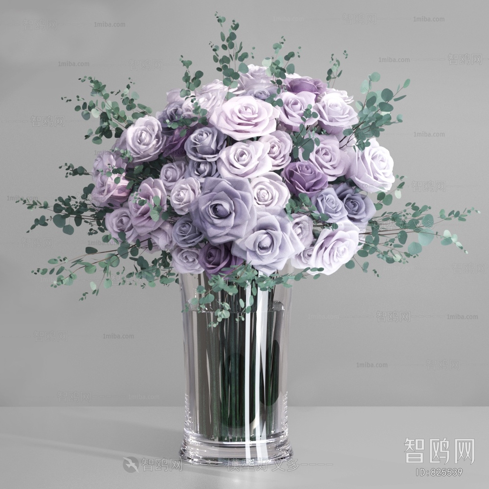 现代紫玫瑰花花瓶