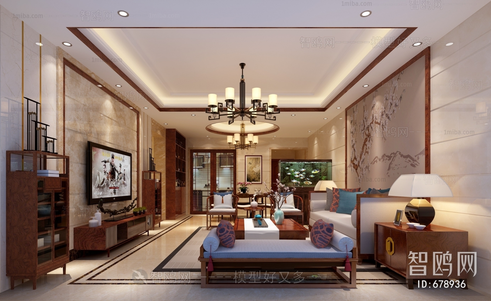 New Chinese Style A Living Room