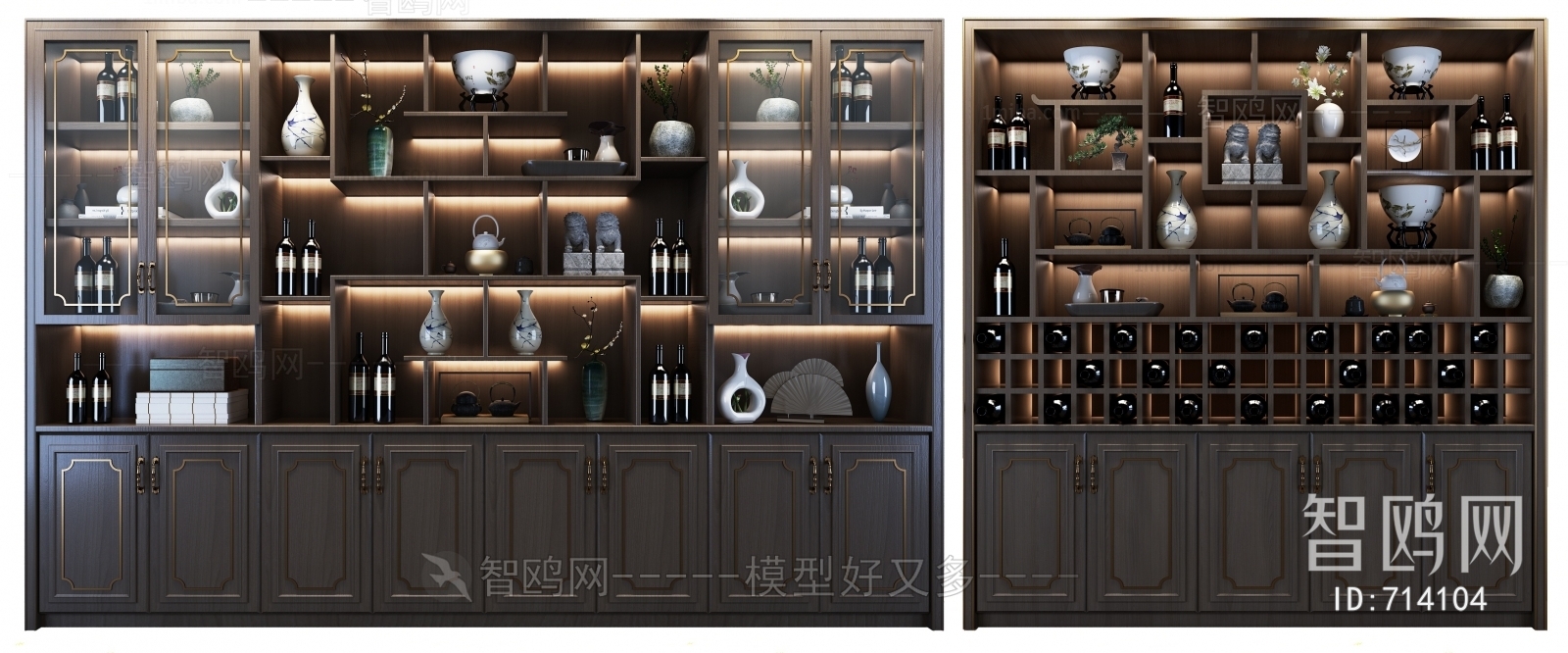 New Chinese Style Wine Cabinet