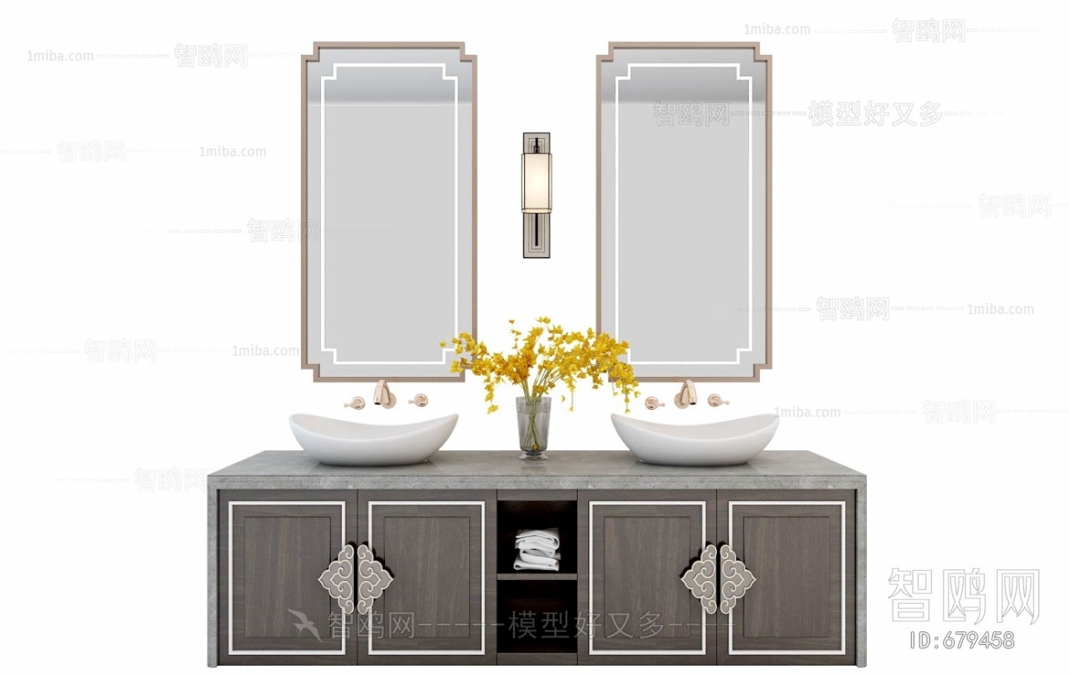 New Chinese Style Bathroom Cabinet