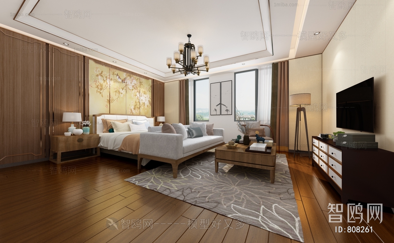 New Chinese Style Bedroom