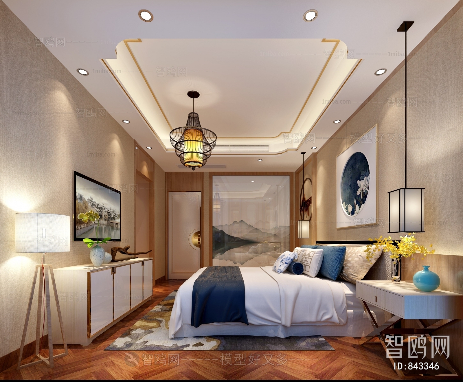 New Chinese Style Bedroom