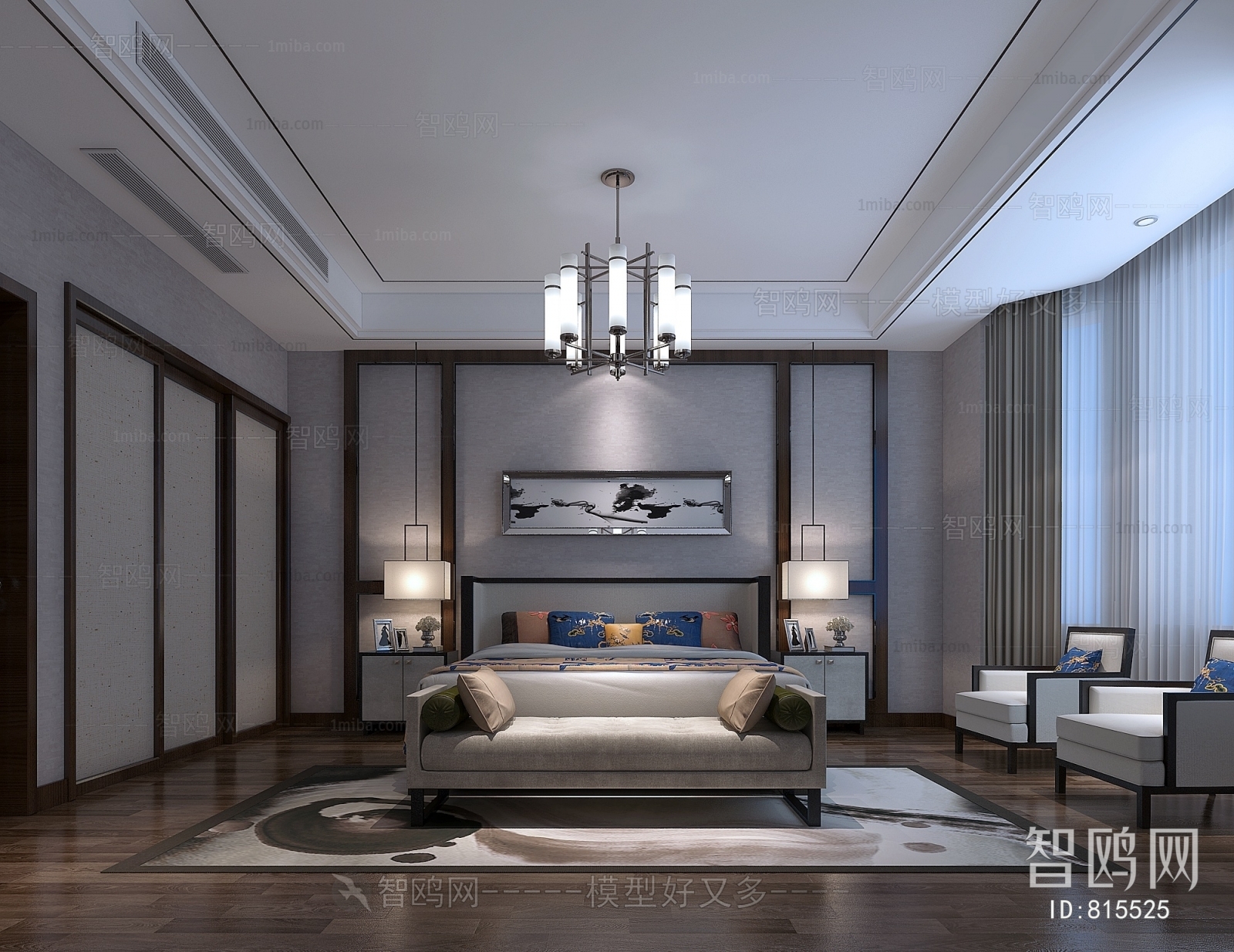 New Chinese Style Bedroom