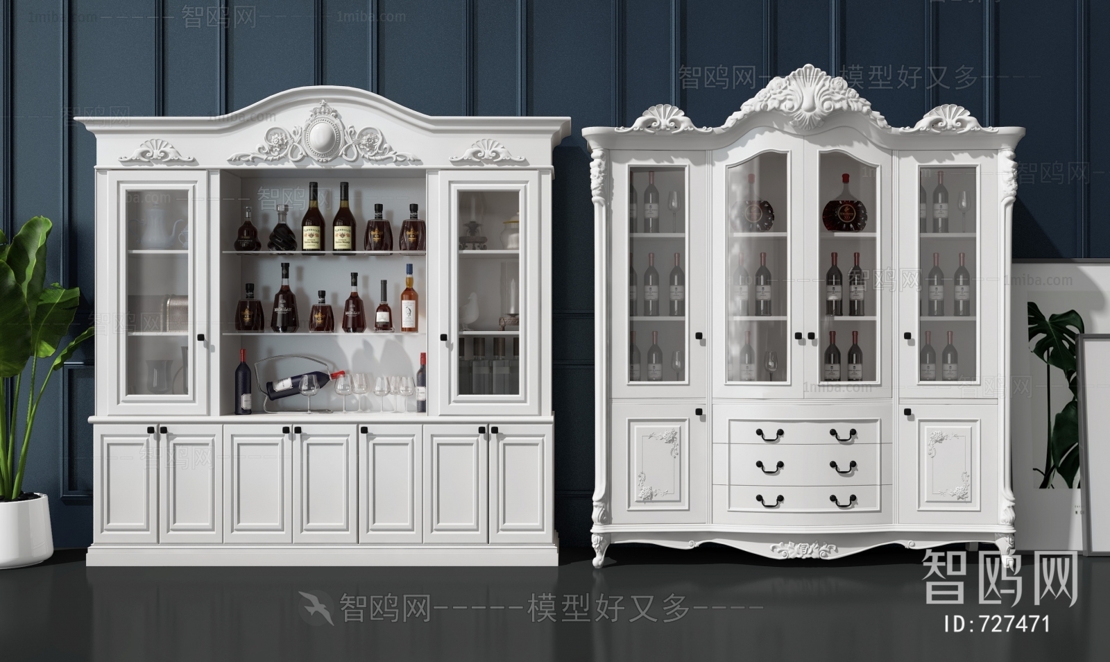 Simple European Style Wine Cabinet