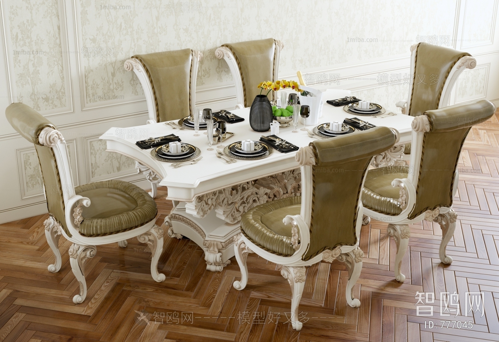 European Style Dining Table And Chairs