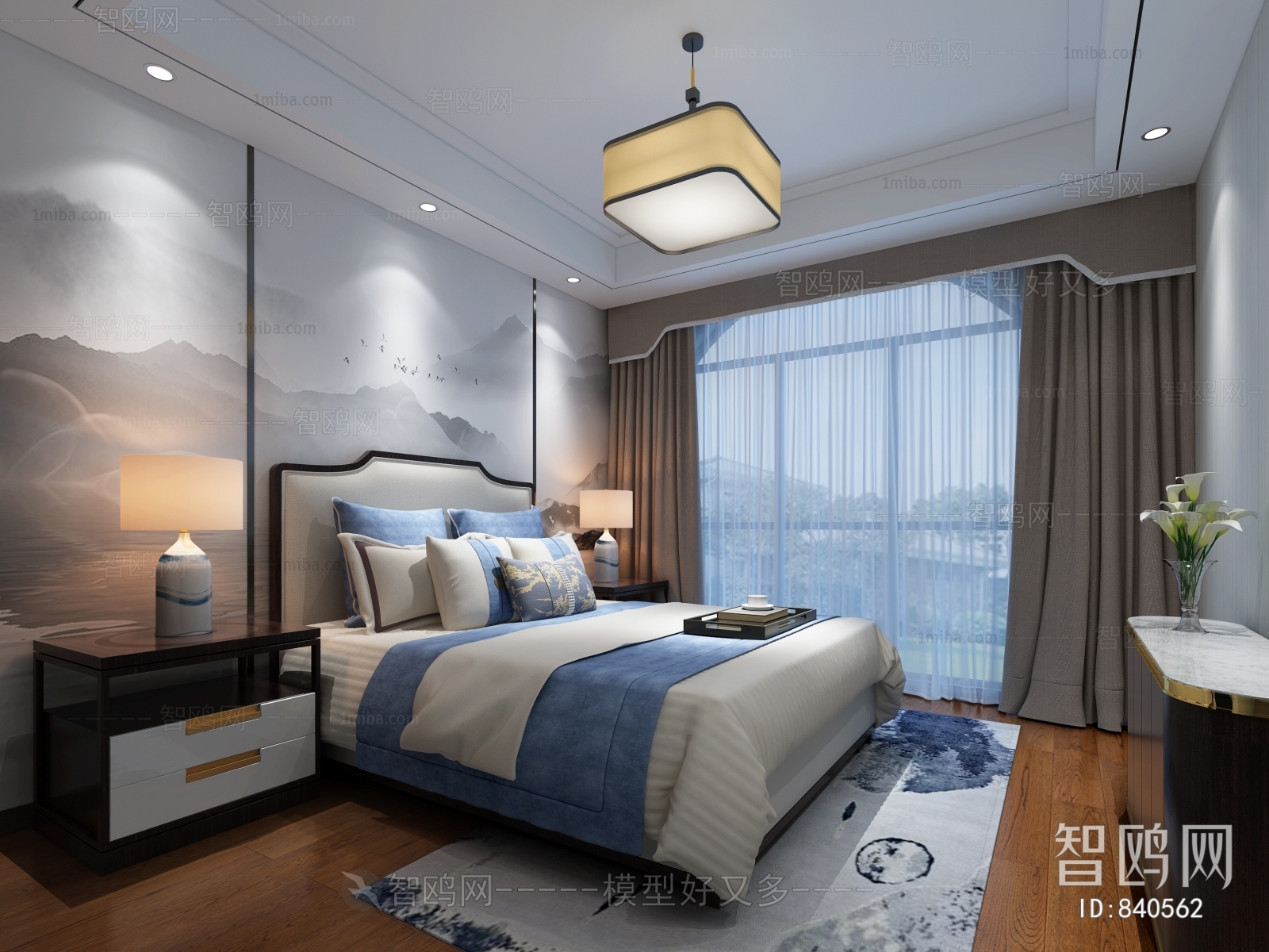 New Chinese Style Bedroom