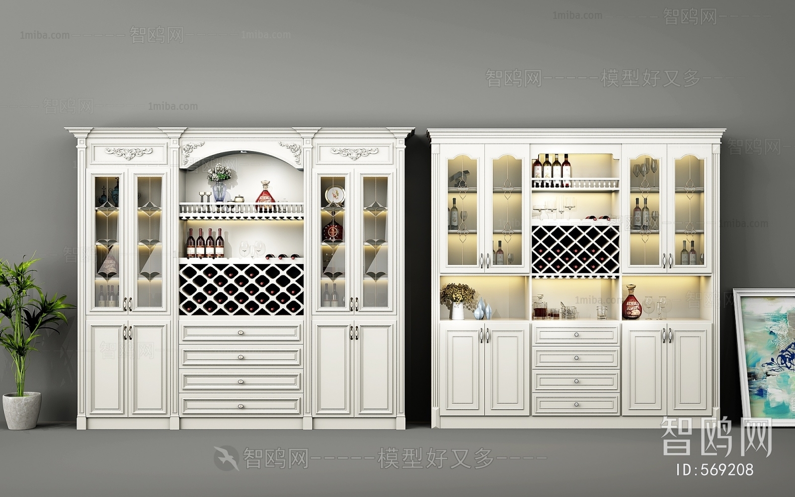 Simple European Style Wine Cabinet