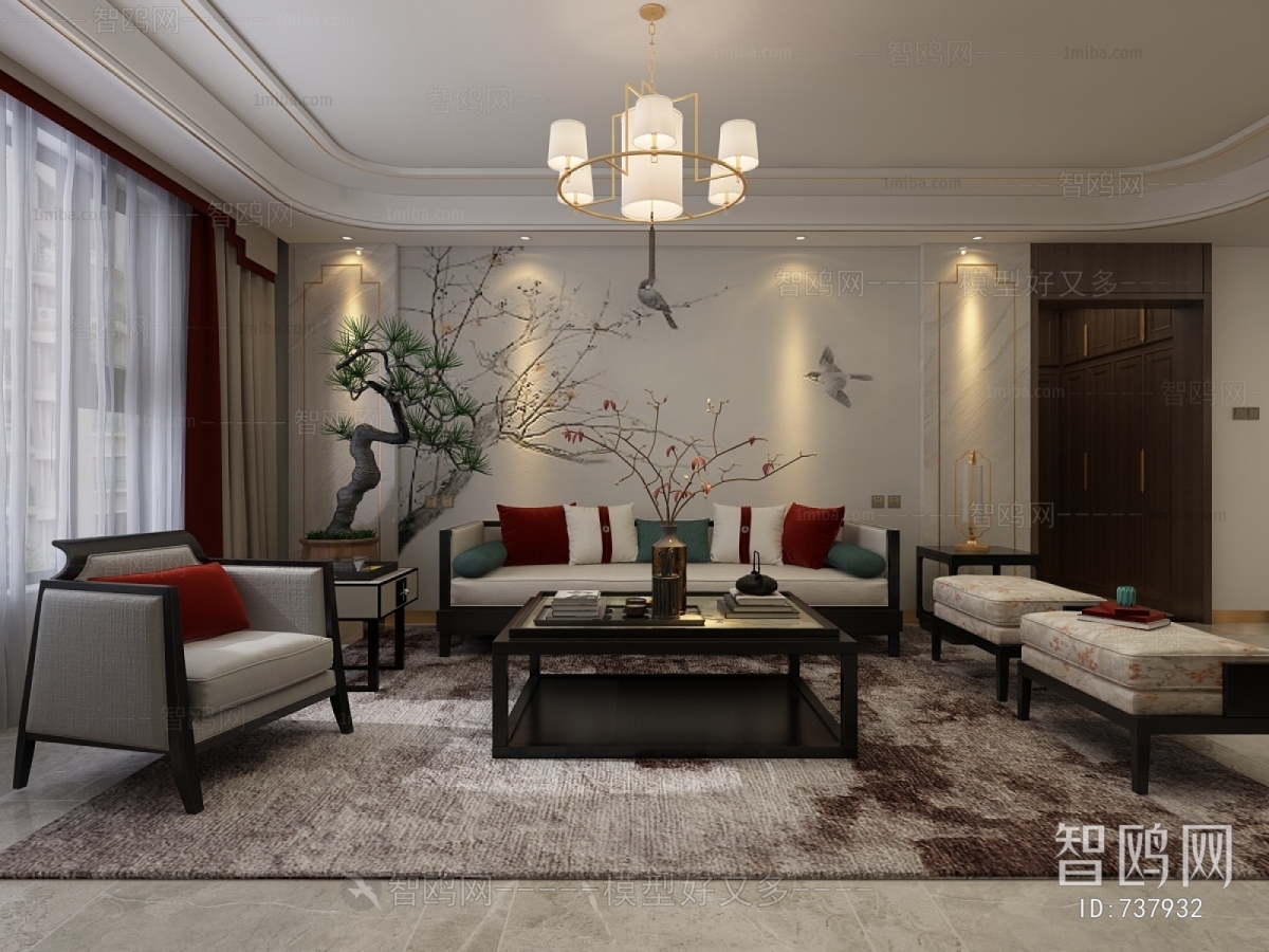 New Chinese Style A Living Room