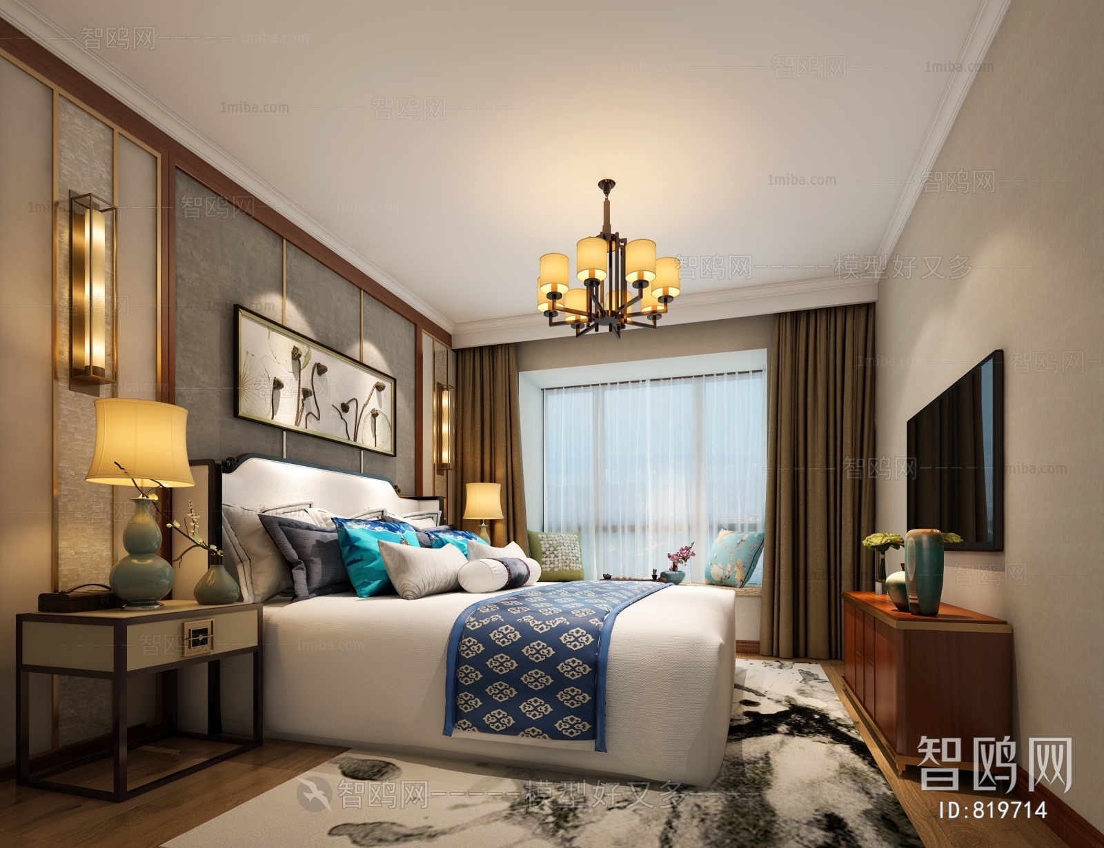 New Chinese Style Bedroom