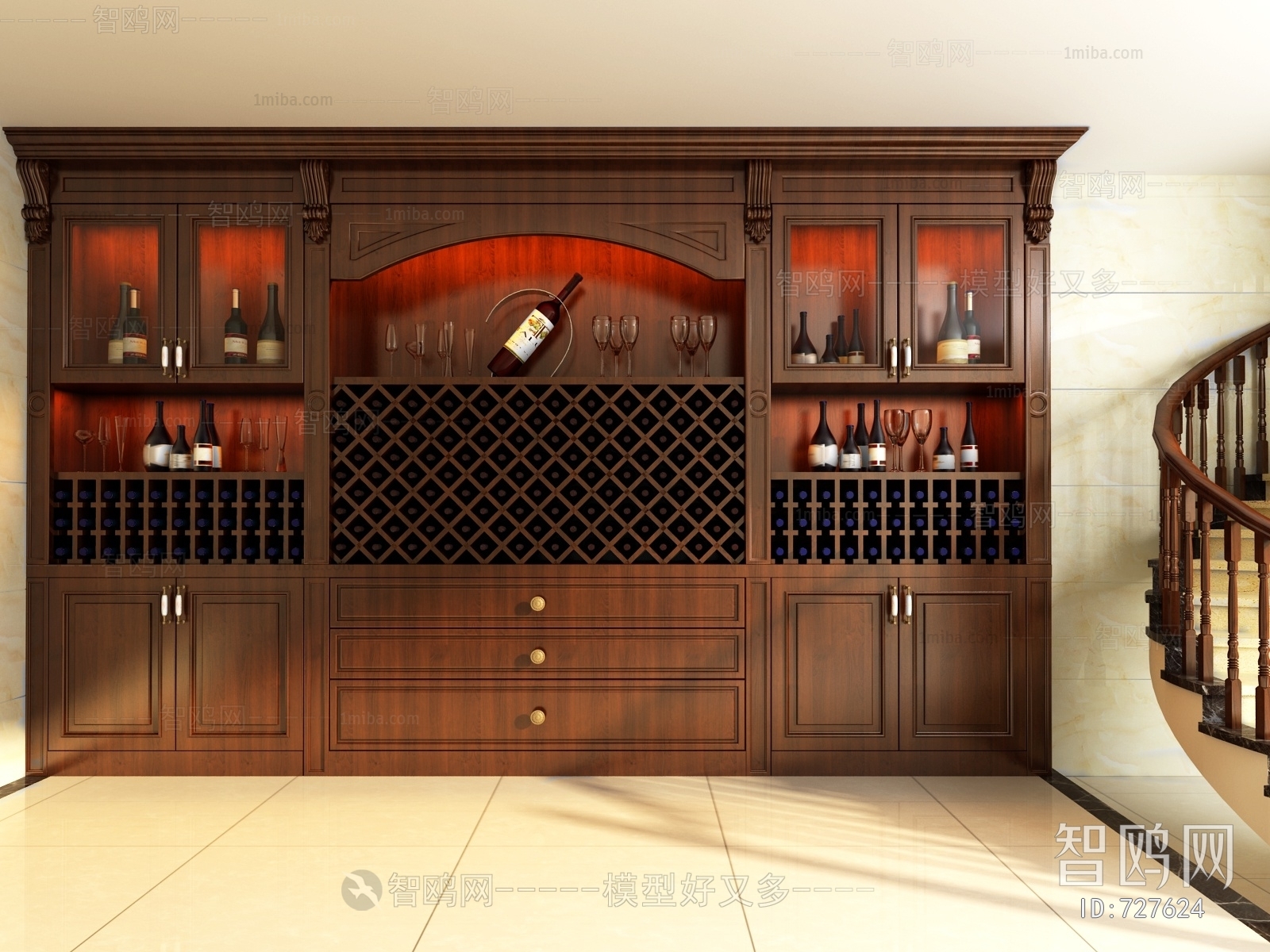 Simple European Style Wine Cabinet